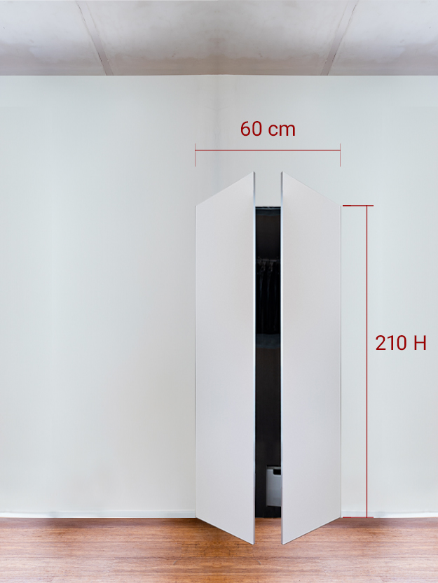 Armoire invisible 2 vantaux 60x210 cm