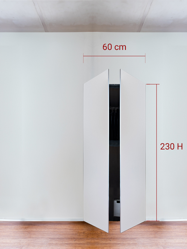 Armoire invisible 2 vantaux 60x230 cm