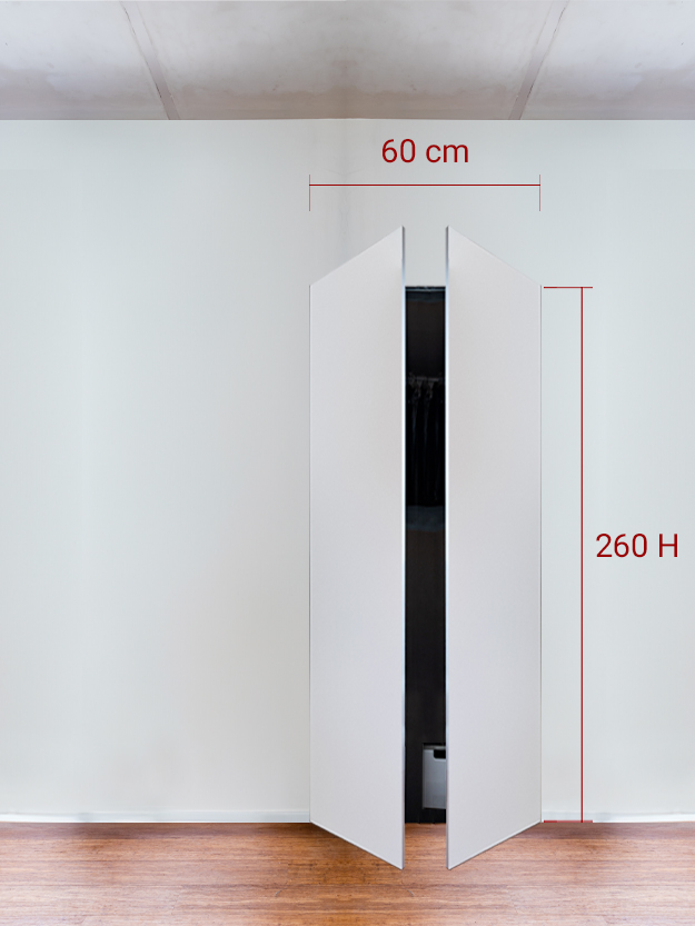 Armoire invisible 2 vantaux 60x260 cm