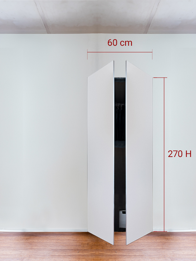 Armoire invisible 2 vantaux 60x270 cm