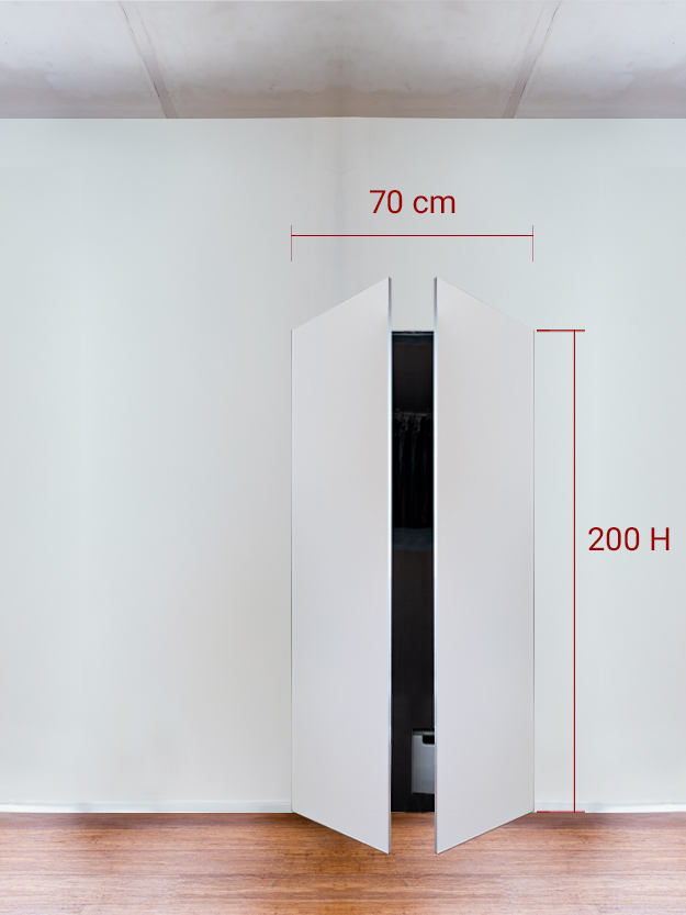 Armoire invisible 2 vantaux 70x200 cm