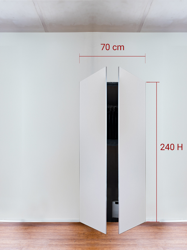 Armoire invisible 2 vantaux 70x240 cm