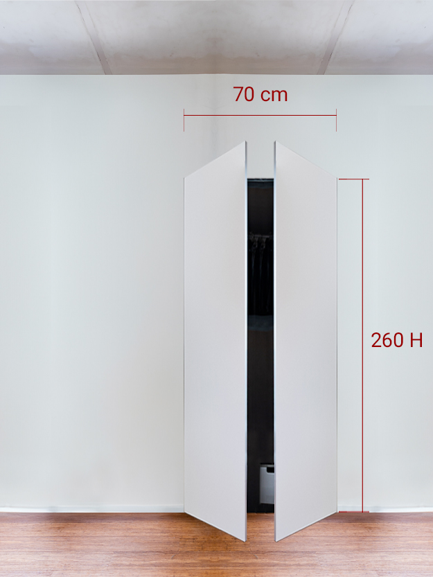 Armoire invisible 2 vantaux 70x260 cm