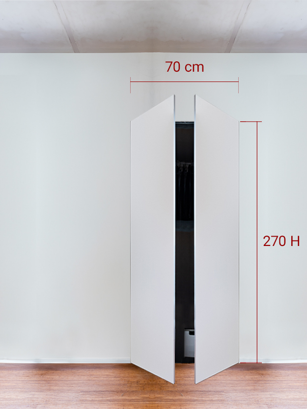 Armoire invisible 2 vantaux 70x270 cm