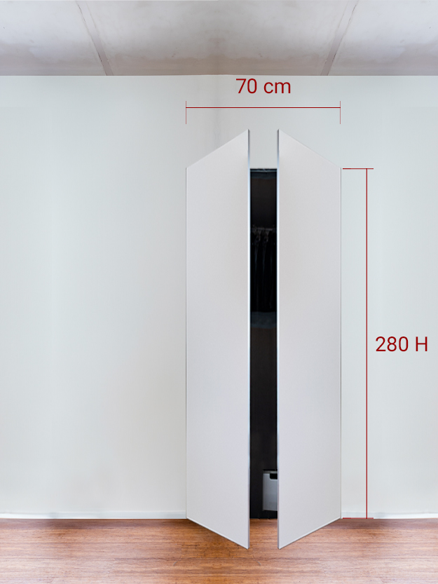 Armoire invisible 2 vantaux 70x280 cm