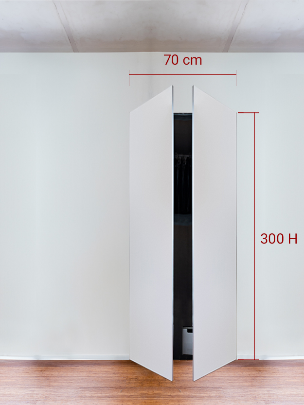 Armoire invisible 2 vantaux 70x300 cm