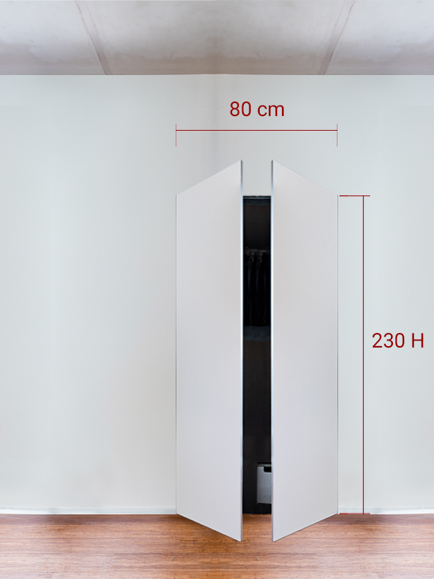 Armoire invisible 2 vantaux 80x230 cm