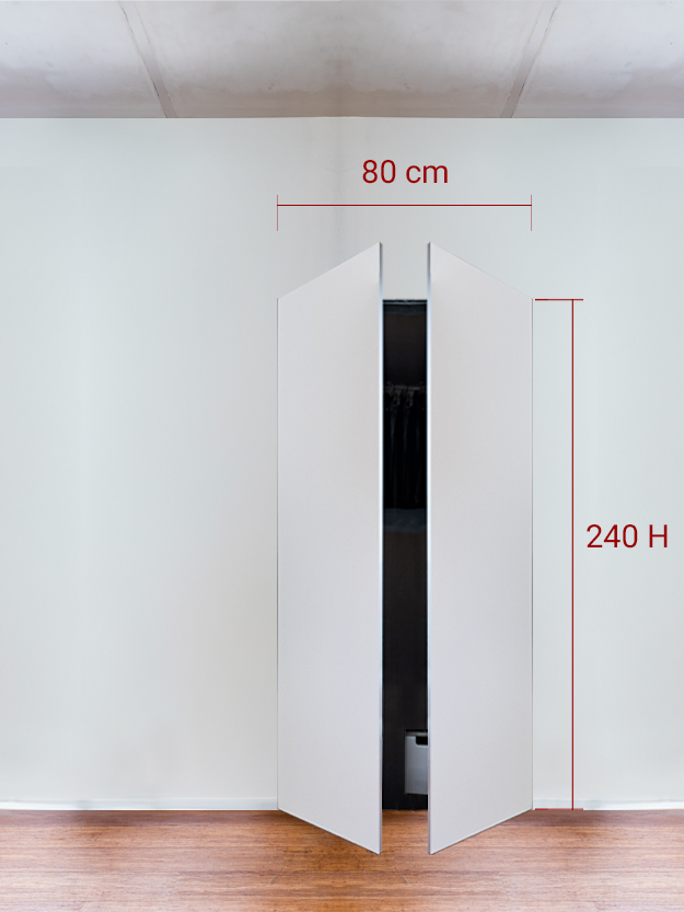Armoire invisible 2 vantaux 80x240 cm