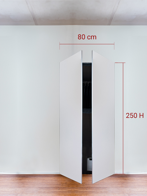 Armoire invisible 2 vantaux 80x250 cm