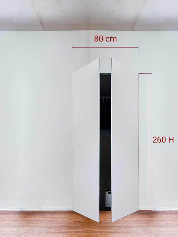 Armoire invisible 2 vantaux 80x260 cm