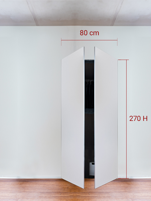 Armoire invisible 2 vantaux 80x270 cm