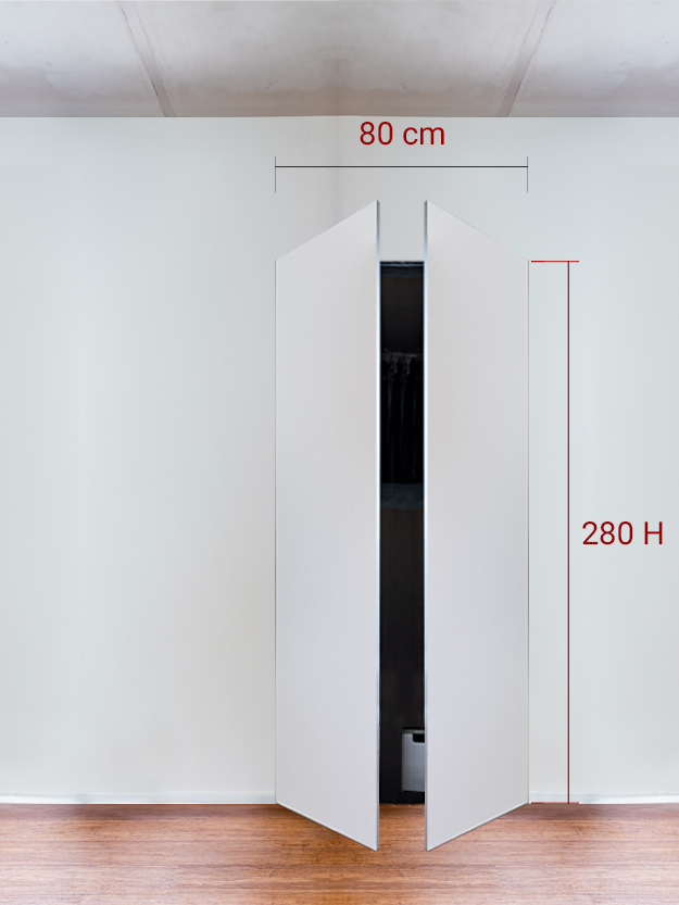 Armoire invisible 2 vantaux 80x280 cm