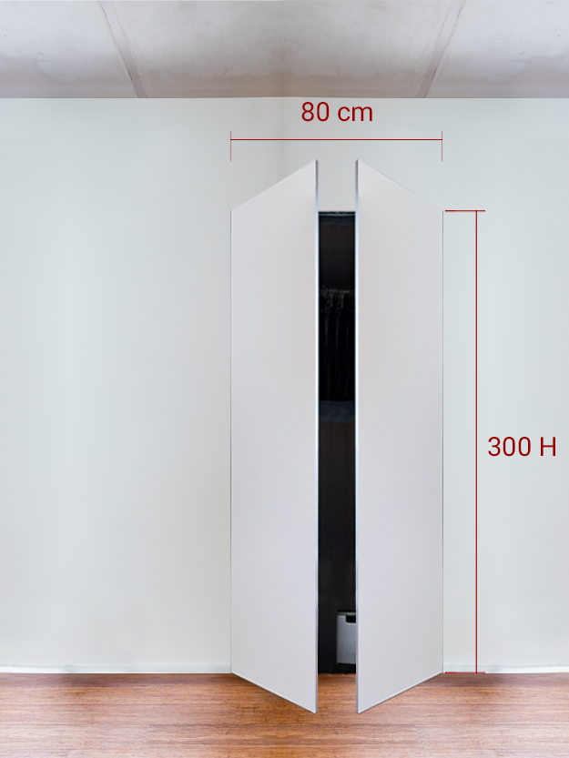 Armoire invisible 2 vantaux 80x300 cm