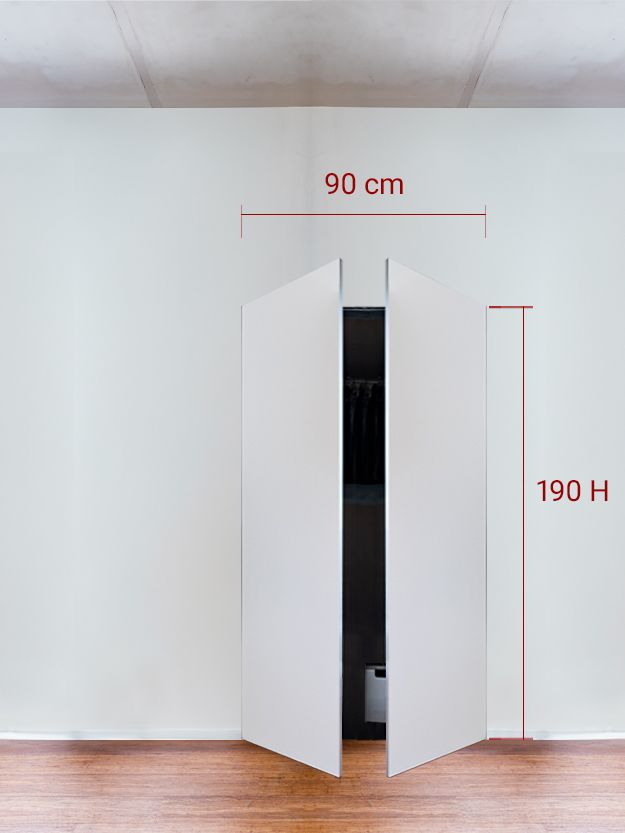 Armoire invisible 2 vantaux 90x190 cm