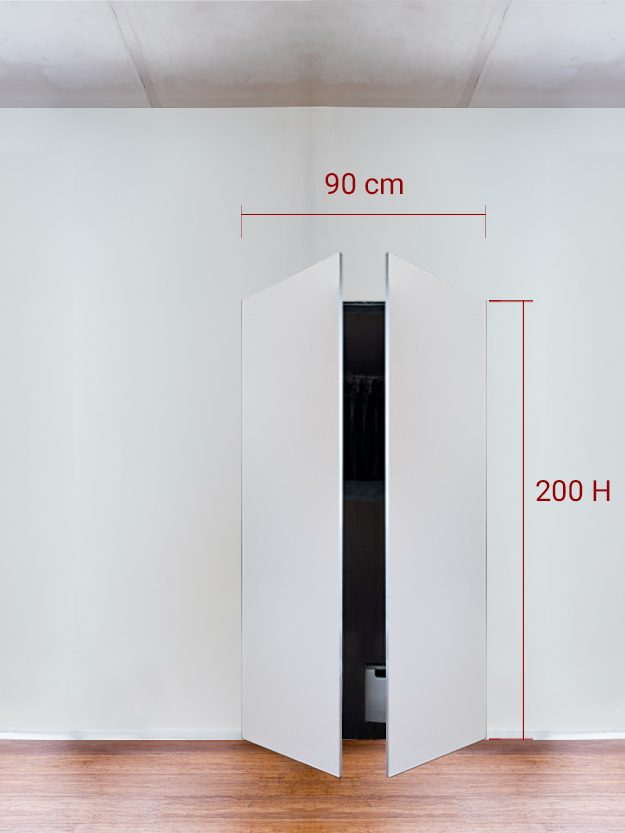 Armoire invisible 2 vantaux 90x200 cm