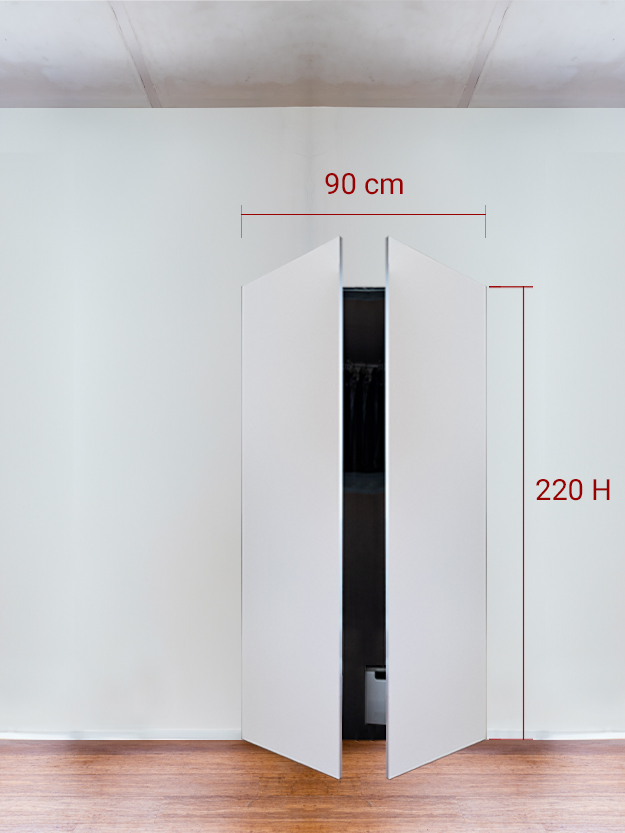 Armoire invisible 2 vantaux 90x220 cm