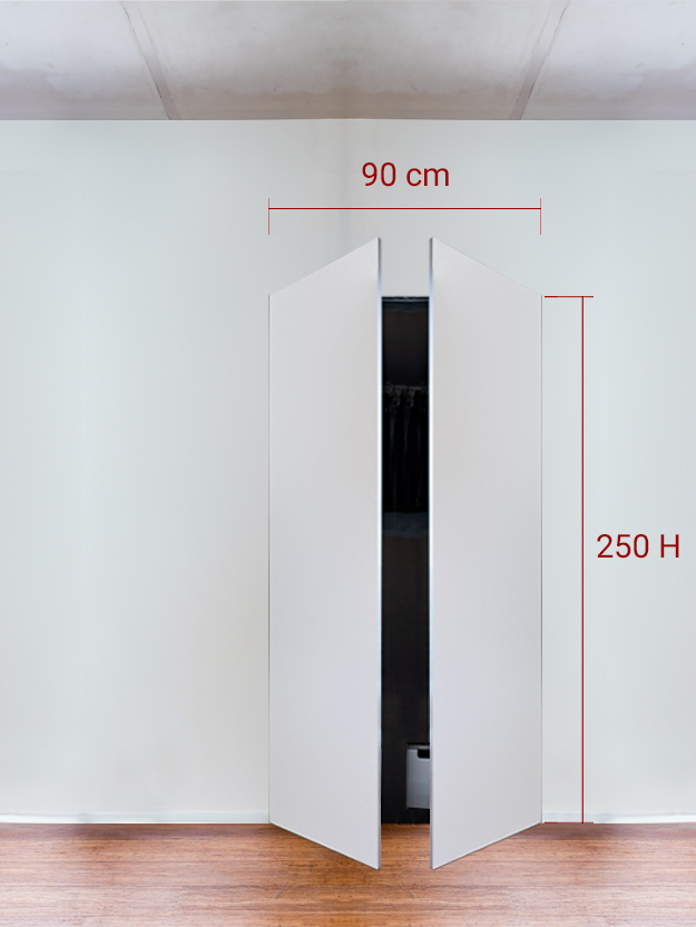 Armoire invisible 2 vantaux 90x250 cm