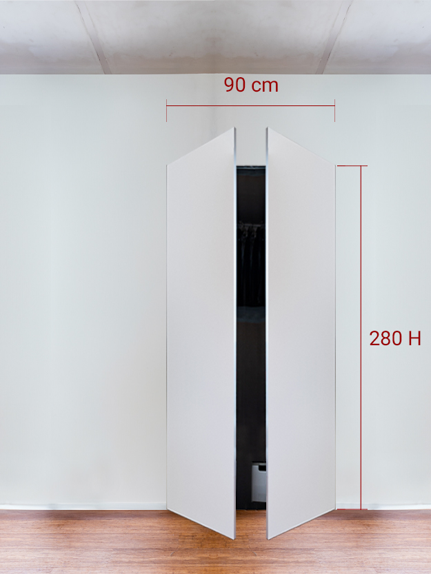 Armoire invisible 2 vantaux 90x280 cm