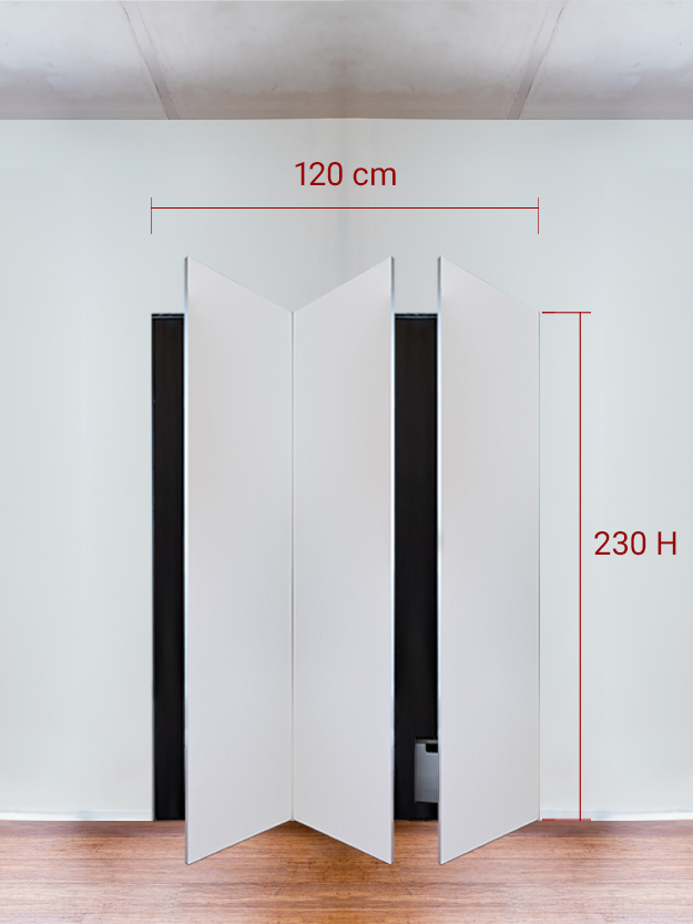 Armoire invisible 3 vantaux 120x230 cm