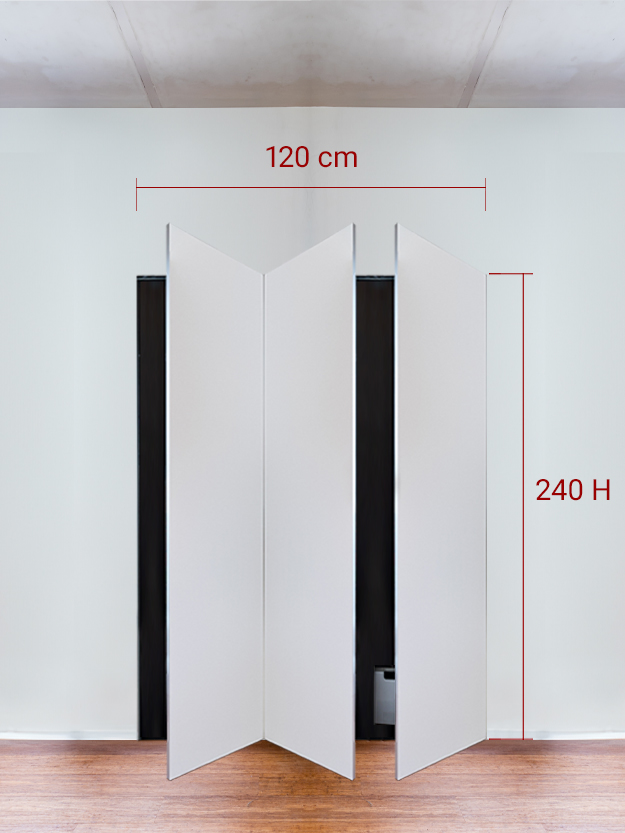 Armoire invisible 3 vantaux 120x240 cm