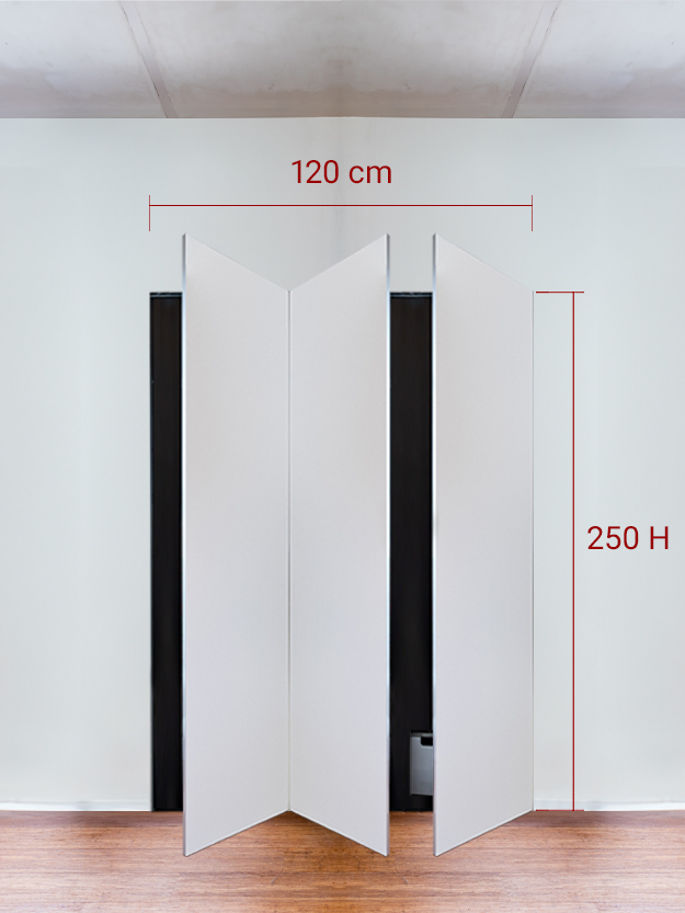 Armoire invisible 3 vantaux 120x250 cm