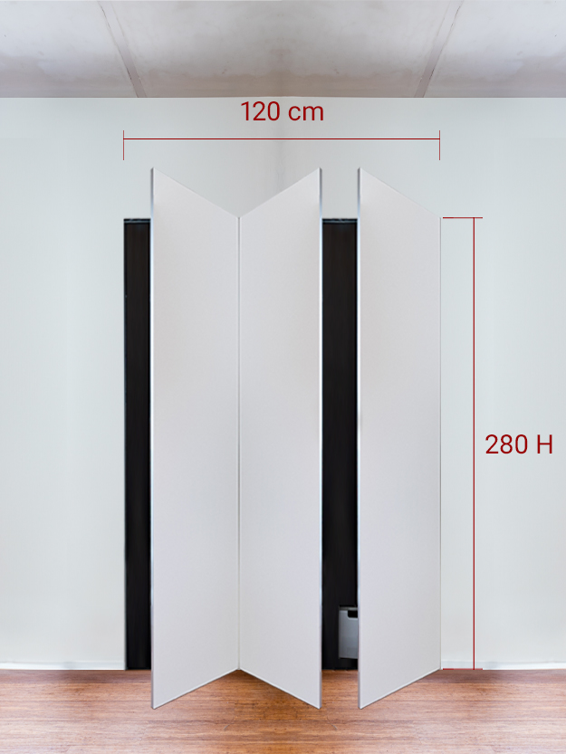 Armoire invisible 3 vantaux 120x280 cm