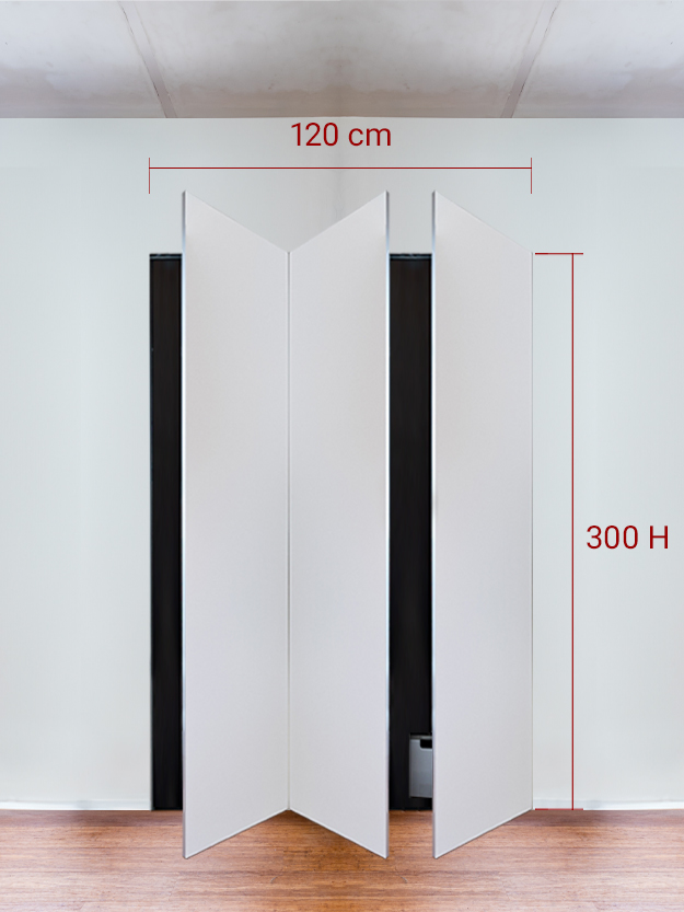 Armoire invisible 3 vantaux 120x300 cm