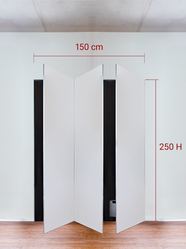 Armoire invisible 3 vantaux 150x250 cm
