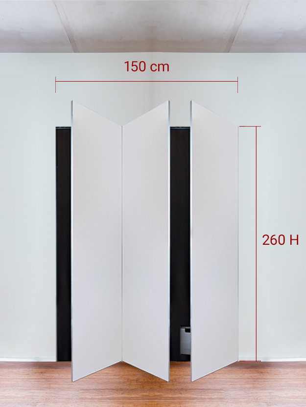 Armoire invisible 3 vantaux 150x260 cm