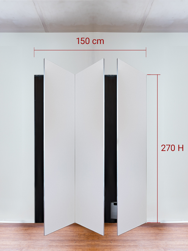 Armoire invisible 3 vantaux 150x70 cm