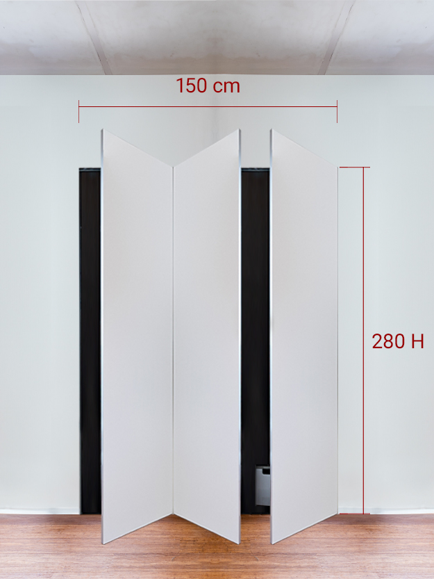 Armoire invisible 3 vantaux 150x280 cm