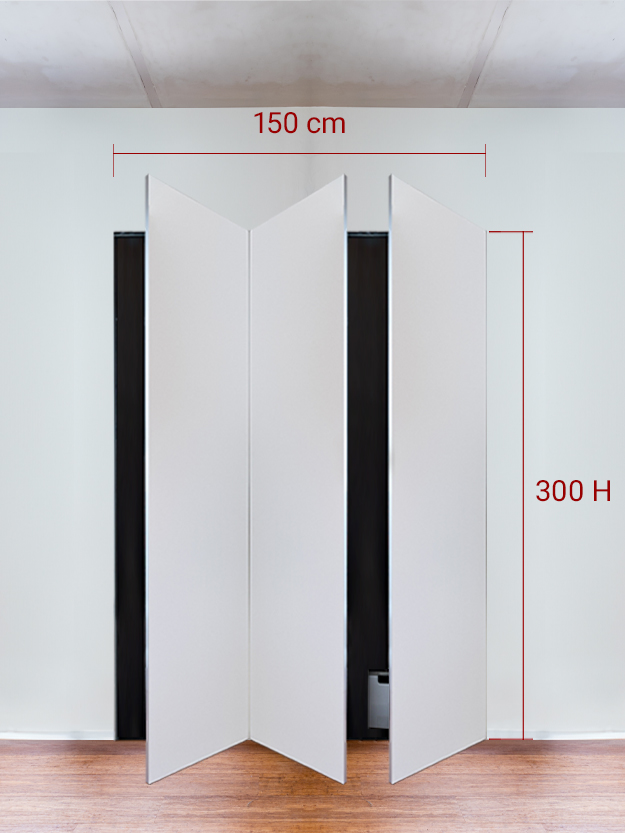 Armoire invisible 3 vantaux 150x300 cm