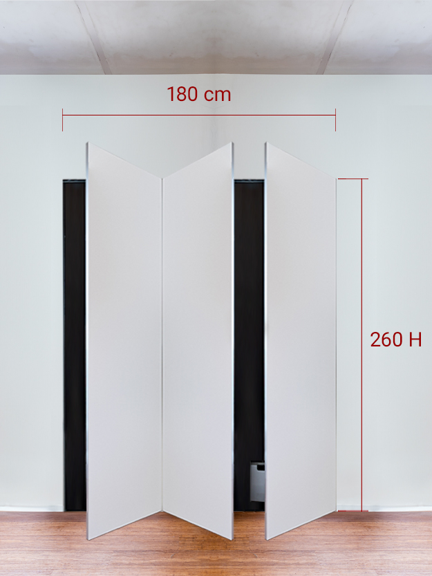 Armoire invisible 3 vantaux 180x260 cm