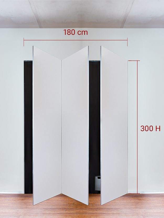 Armoire invisible 3 vantaux 180x300 cm