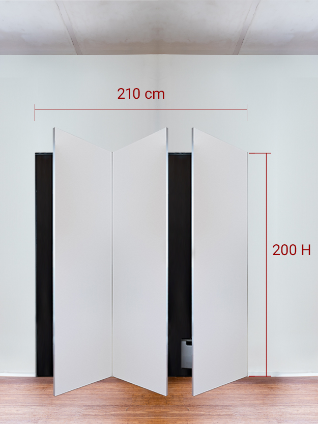 Armoire invisible 3 vantaux 210x200 cm