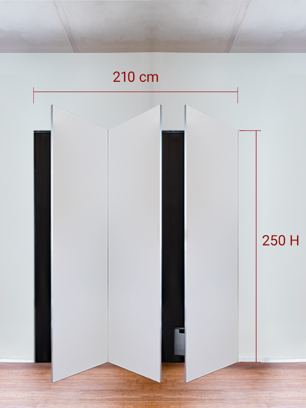 Armoire invisible 3 vantaux 210x250 cm