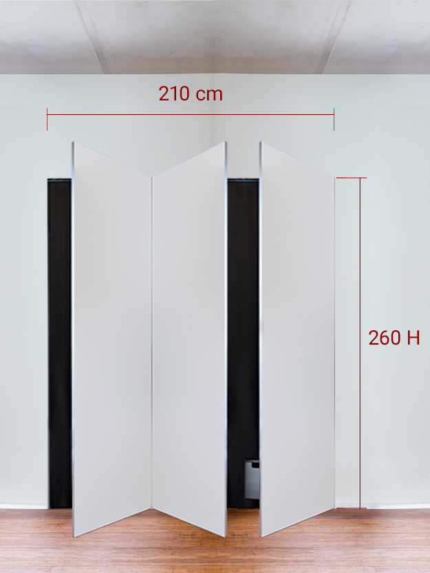 Armoire invisible 3 vantaux 210x260 cm