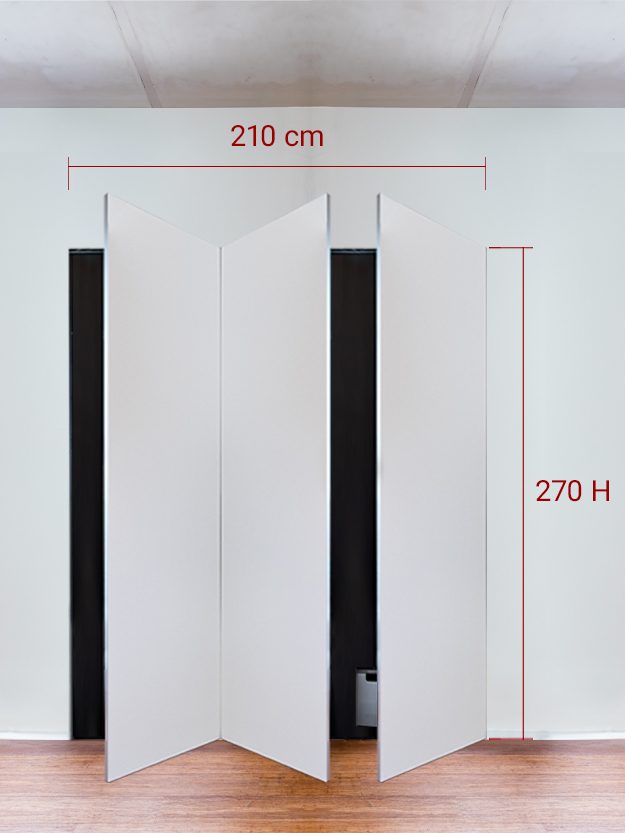 Armoire invisible 3 vantaux 210x270 cm