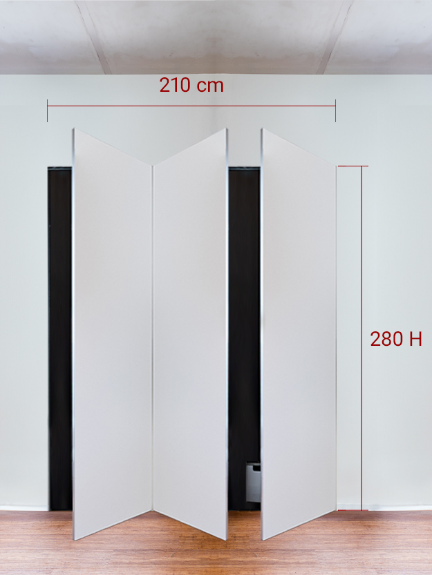 Armoire invisible 3 vantaux 210x280 cm