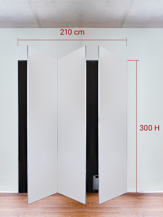 Armoire invisible 3 vantaux 210x300 cm