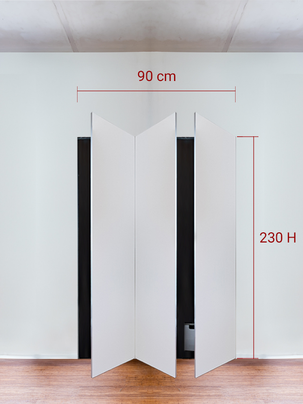 Armoire invisible 3 vantaux 90x230 cm