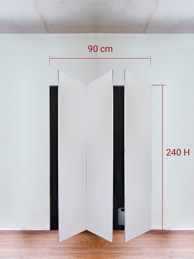 Armoire invisible 3 vantaux 90x240 cm