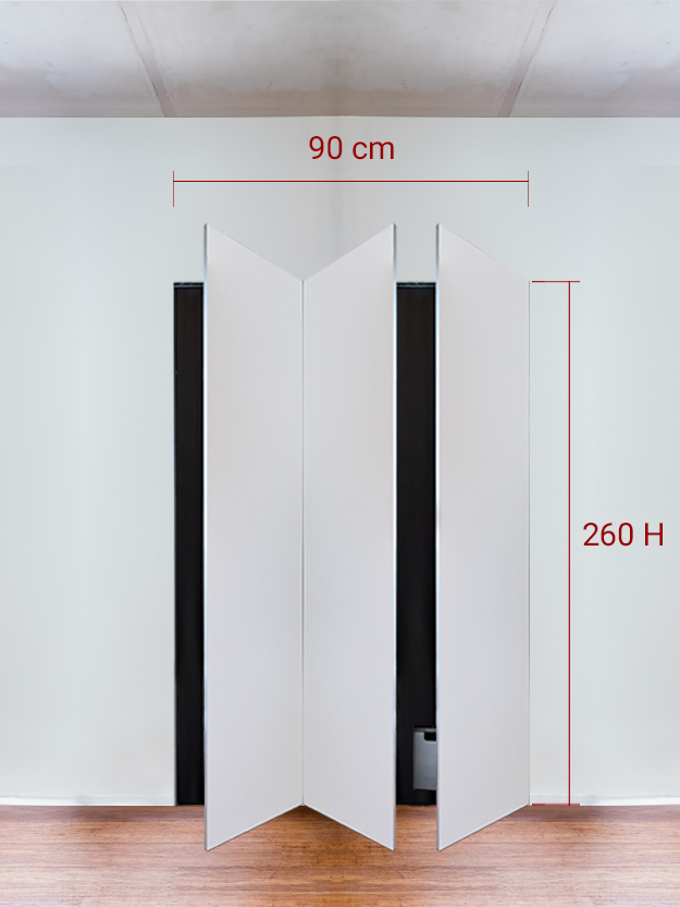 Armoire invisible 3 vantaux 90x260 cm