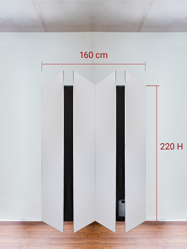 Armoire invisible 4 vantaux 160x220 cm