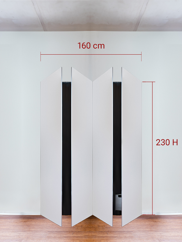 Armoire invisible 4 vantaux 160x230 cm