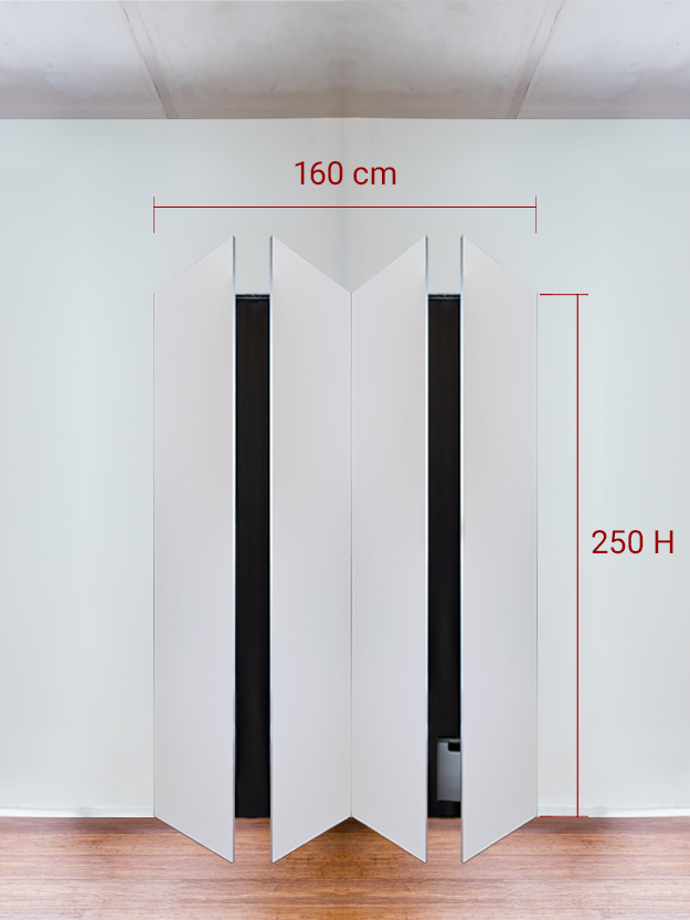 Armoire invisible 4 vantaux 160x250 cm
