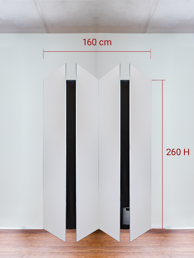 Armoire invisible 4 vantaux 160x260 cm