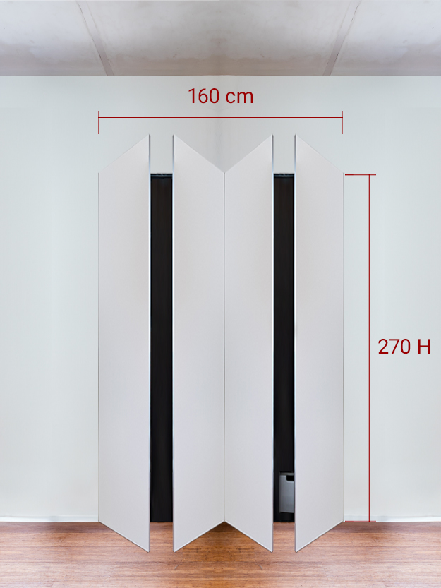 Armoire invisible 4 vantaux 160x270 cm