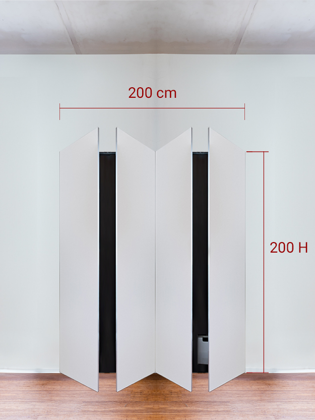 Armoire invisible 4 vantaux 200x200 cm