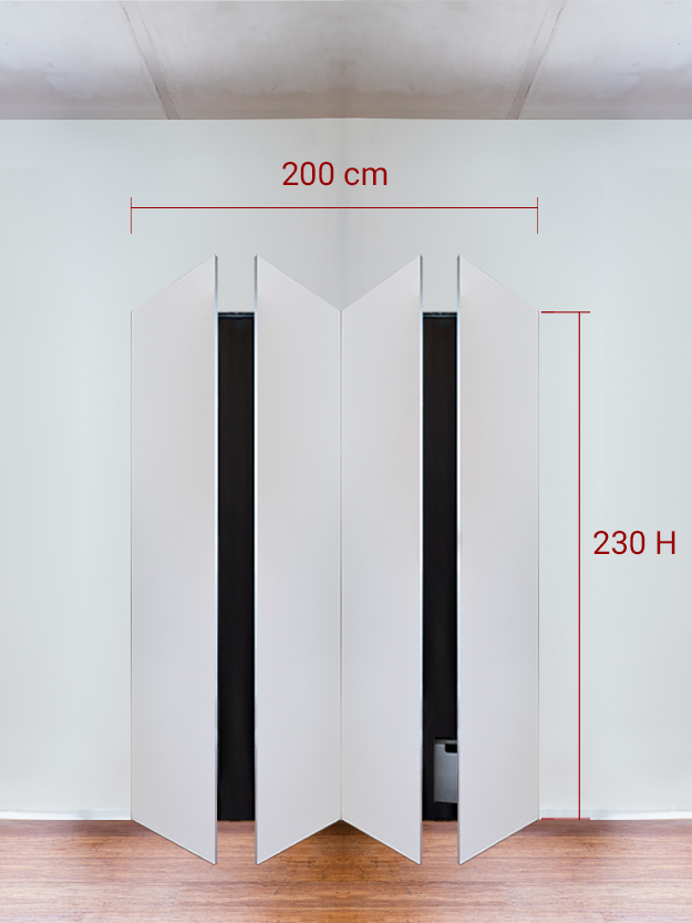Armoire invisible 4 vantaux 200x230 cm